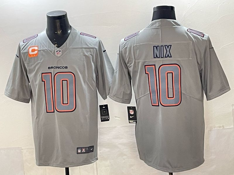 Men 2026 Denver Broncos #10 Nix grey Nike Limited NFL Jersey style 002